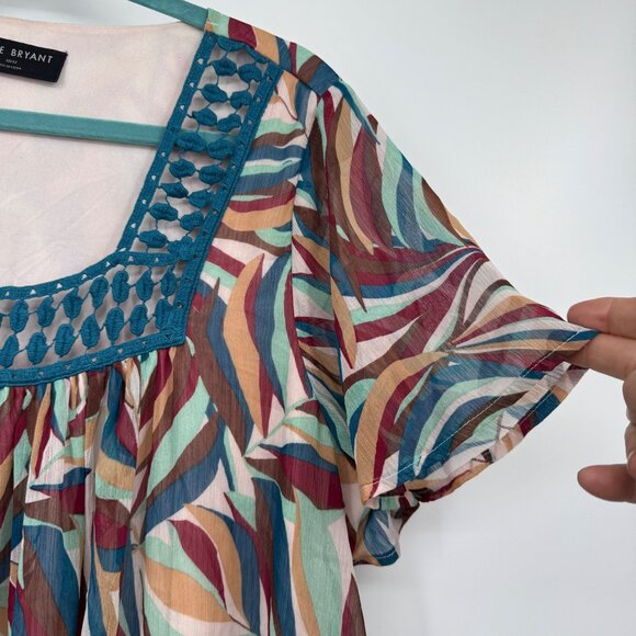 Lane Bryant Relaxed Square-Neck Top With Trim Detail woman’s size 18/20 - Picture 6 of 12